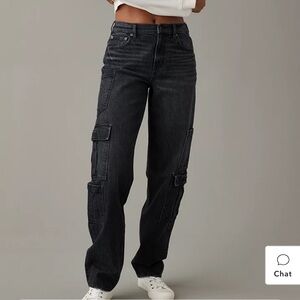 AE Super High-Waisted Baggy Straight Cargo Jean